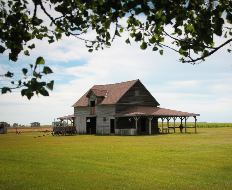 image of a pioneer home on field in South Dakota